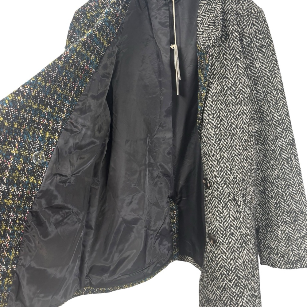 Driftwood Herringbone Tweed Wool Multi Mixed Print Double Blazer NEW Size XL - Picture 8 of 11